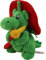 Sweety Toys 11025 Drache XL GRISU 20 cm mit Feuerwehrschlauch Feuerwehr Maskottchen Plüsch ca. 20 cm, grün