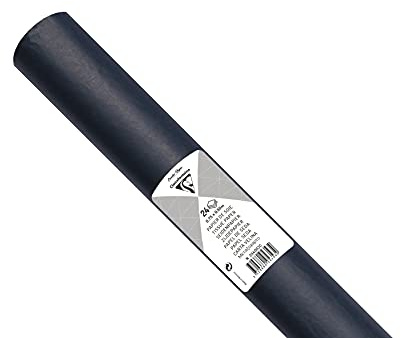 Clairefontaine 394063C - Packung mit 24 Blatt Seidenpapier, 50 x 75cm, 18g, ideal zum Basteln, 1 Pack Marineblau