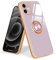 Urarssa for iPhone 12 Phone Case Magnetic Ring Holder 360 Degree with Rotation Finger Car Holder Shockproof Case Cover for iPhone 12-Purple