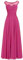 dinavian Abito da sera lungo da donna, con scollo rotondo, in chiffon, per feste, balli e damigelle d'onore, Fucsia, 46
