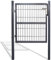 EINFEBEN 120 × 100 cm Portail de jardin en acier galvanisé Porte de jardin Porte de clôture avec serrure Poignée et clé Anthracite