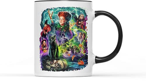 SmartyPants Hocus Pokus, Halloween-Tasse, Tee-/Kaffeetasse, klassisch, Retro, Sanderson, Schwestern, Hexe, Wiches, Zauberbesen, schwarze Katze, Binx, Kerze, Kino, Film, Geschenk, Geschenk (schwarzer