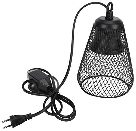 Reptilien Wärmelampe Schutzkorb Terrarien Lampenschutzkorb E27 Wärmelampe Fassung für Reptile Terrarium(EU-Stecker)