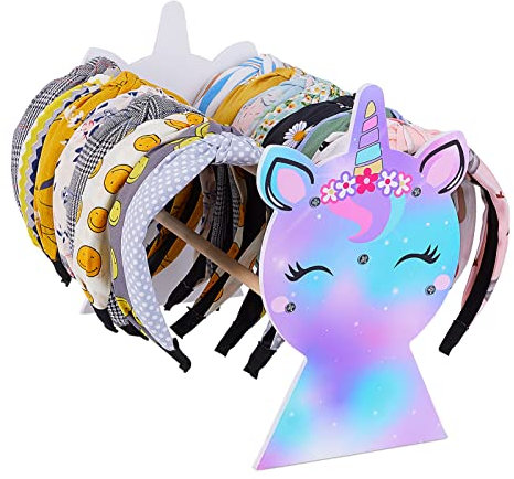Beinou Support Serre Tete Présentoir Bandeau Rangement Serre Tete Licorne Organisateur en bois Porte pour Filles Chambre Décor