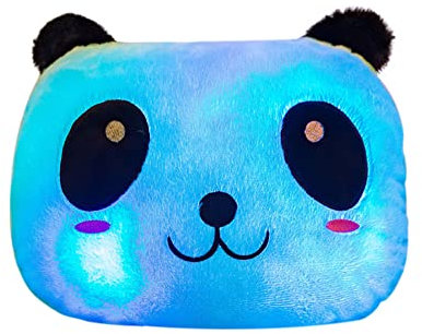 LED Panda Plüschtier Kissen,30cm Niedliche Leuchtende Kissen Stofftier Kuscheltier Tiere Plüschtier Plüsch Kissen Spielzeug Kinderzimmer Dekokissen Geburtstagsgeschenk für Kinder Mädchen Erwachsene