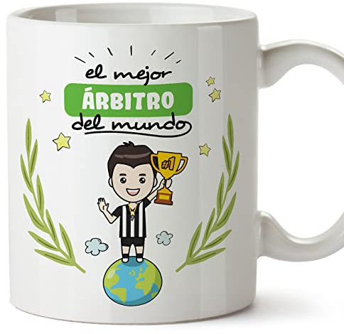 MUGFFINS Tazas para ÁRBITRO hombre - En Español - Mejor del mundo - 11 oz / 330 ml - Regalo original y divertido