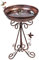 dreamysoul Vogeltränke mit Metallsockel, 45 cm Durchmesser, großes Vogeltränke aus Metall, antikes Kupfer, Vogelfutterstation für Garten, Terrasse, Hof, Dekoration