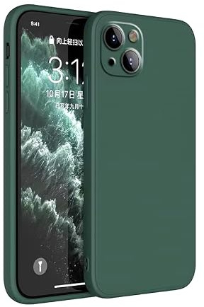 ameego Premium Liquid Silicone Case Compatible with iPhone 14, Soft Microfibre Lining, Shockproof Protective Cover, Wireless Charging Compatible (Green)