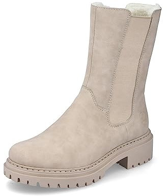 Rieker Damen Chelsea Boots 72683, Frauen Stiefeletten,uebergangsschuhe,uebergangsstiefel,Schlupfstiefel,hoch,Stiefel,Bootee,beige (62),40 EU / 6.5 UK