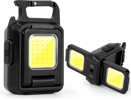 FreeLionVon Mini Taschenlampe 800 Lumen und mini taschenlampe schlüsselanhänger mit 4 Modi,EDC Multifunktional Magnetische USB-Taschenlampe, für Camping, Notbeleuchtung, alltägliche Bedürfnisse