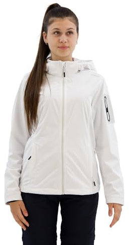 CMP Damen Hoodie Zip Jacke, bianco-stone, 40