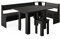 Vicco Eckbankgruppe Roman, Küchentisch, Schwarz, 120 x 210 cm mit Tisch