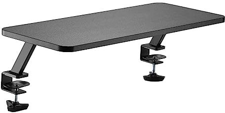Ewent Supporto Monitor da Tavolo, Alzata Versatile da Tavolo per Monitor da 10” a 34”, Supporto Rialzato in Legno Truciolato e Acciaio, Supporto Monitor con Fissaggio a Morsetto, Max. Portata 20 kg