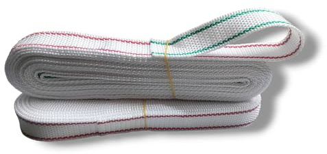 2 Cintino per tapparelle avvolgibili 20 mm bianco e rosso per porte e finestre resistente 2 pezzi (2, 7,5 Mt (per Balconi))