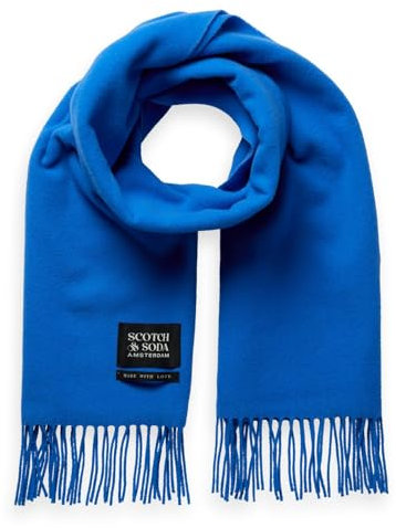 Scotch and Soda Virgin Fringed Scarf One Size, blau, Einheitsgröße
