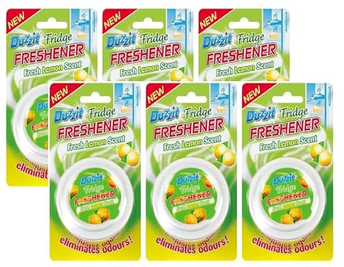 SKYTE® 6X Fridge Freshener Fresh Lemon Scented Fridge Deodoriser Fragranced for Up to 3 Months, Pack of 6