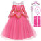 Snyemio Vestito da Principessa Aurora Bambina Bella Addormentata Costume con Accessori Abito Ragazza Carnevale Compleanno, Rosa, 5-6 Anni(Etichetta 130)