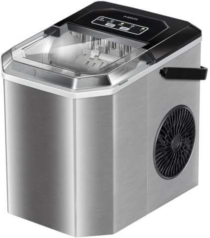 MPM Eiswürfelmaschine MKD-04M - Schnelle Eisproduktion - eiswürfel 12 kg/Tag - 2 Eiswürfelgrößen - Elektronisches Steuerpanel - Kompakt und Leise - Wassertank 1,2 L