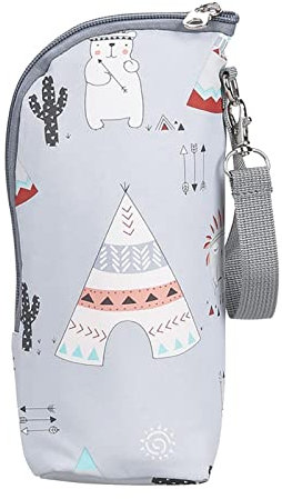 Foway Insulated Milk Bottle Bag with Strap, Portable Breastmilk Cooler Storage Bag for Stroller Travel Outdoor 9x7x22cm