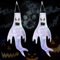 AUXHCYL Halloween Deko Geist Windsack, 2 Pcs Helloween Geister Outdoor Decoration mit 3 Lichtmodi Led Lichterkette, Gespenster Deko Gruselig, Hängender Windsäcke für Garten, Fenster, Hof, Balkon