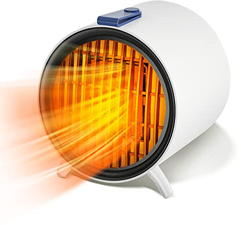Calefacción, Mini Calefactor, Silencioso, 500W, Bajo Consumo Pequeños Portátil, PTC Calentador de Cerámica, con Protección Contra Sobrecalentamiento, Para Casa, Habitaciones y Oficinas