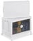 Relaxdays Boîte de rangement empilable, 50 l, lot de 2, porte et couvercle, pour provisions, vêtements, pliable, blanche