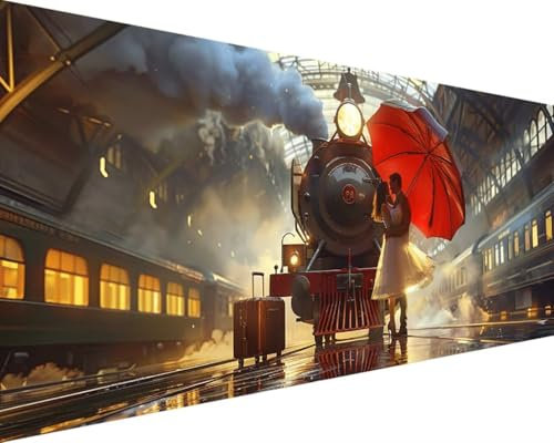 Peinture Numero Adulte Former Peinture au Numero Loisirs Créatifs Adultes Peinture par Numero Sans Cadre avec Pinceaux et Acryliques Bricolage Peintures Kits, Décoration Murale (30x60cm, Couple) 6-T