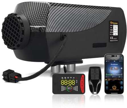 Sunster 2KW Diesel Heizung 12V/24V Dieselheizung mit Bluetooth APP Steuerung, Lüftungsfunktion, aufgerüstete LCD Schalter Anzeige und Fernbedienung für Wohnmobil, Garage