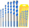 CYLBAQ Concrete Drill Bit Set, 7PCS Masonry Drill Bit Sets for Concrete/Tiles/Brick Walls/Cement/Glass/Wood/Porcelain Ceramic, Shockproof Hammer Carbide Drill Bit Tip (4.5.6.7.8.10.12mm)