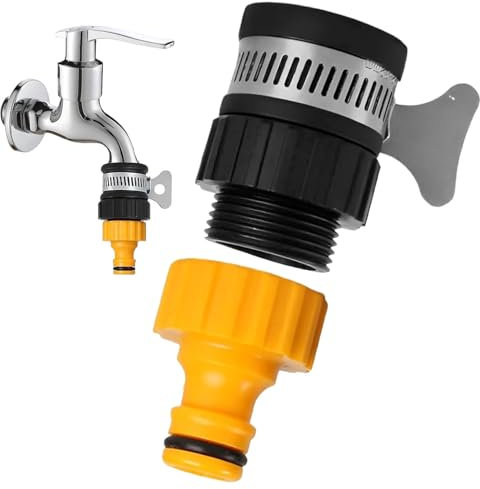 KxrTpx Kitchen Tap Hose Connector,Garden Tap Hose Connector, Connector for Hose Pipe Adjustable Stainless Steel Collar