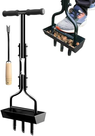 Aérateurs De Gazon Manuels, Aérateur De Pelouse, Aérateur pour Déchaumer La Pelouse avec 3 Pointes, pour Noyau De Sol, Aérateurs De Gazon Manuels, Manuel pour L'entretien du Jardin Et De La Cour