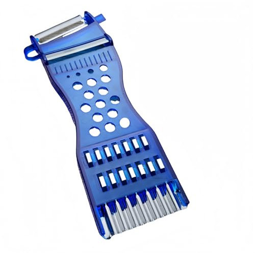 [6-in-1-Multifunktions-Gemüseschäler] Einfaches Raspeln/Schneiden/Schälen Scharfe Edelstahlklinge+Reibe Spargel-, Obst- und Gemüseformer Für Links- und Rechtshänder geeignet Spülmaschinenfest (Blau*3)