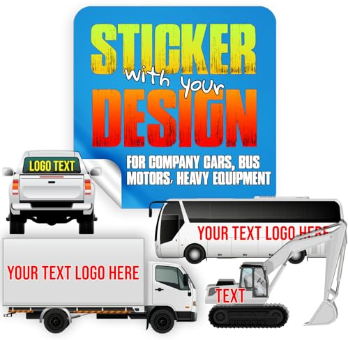lepni.me Personalisierte Vinyl-Sticker für LKWs, Busse, Vans und Bagger | Individuelle Aufkleber mit eigenem Logo, Text, Motiv Langlebige, wetterfeste Grafiken für Firmenfahrzeuge schwere Maschinen