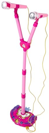 Toddmomy Microfono Karaoke Infantil con Soporte Doble Micrófono Portátil para Juguete Musical Educativo para Desarrollo Diseño Seguro y Divertido para Fiestas y Casa