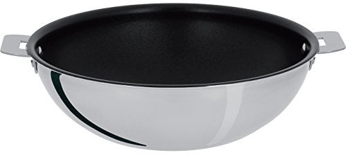 Cristel - WOKT28QE - Wok inox 28cm sans poignée amovible - Anti-adhérent Exceliss+ - Collection Casteline