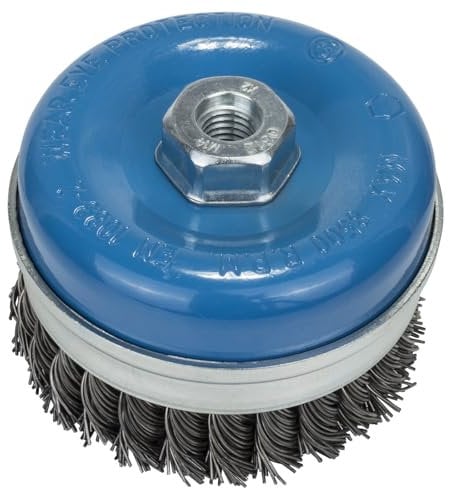 Bosch 2608622063 Cup Brush Knotted Wire 75mm, 0 V, Black/Blue/Silver