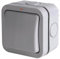 BG Electrical Outdoor Single Wall Switch with LED Indicator, Double Pole, Weatherproof Storm, 2 Way, Grey, 20A, IP66 Rated, WP30