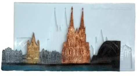 COXIMUS Silikonform Skyline Köln | hochwertige Silikonform für Fondant und Flowerpaste | schnell & einfach zum Reindrücken | Made in Germany