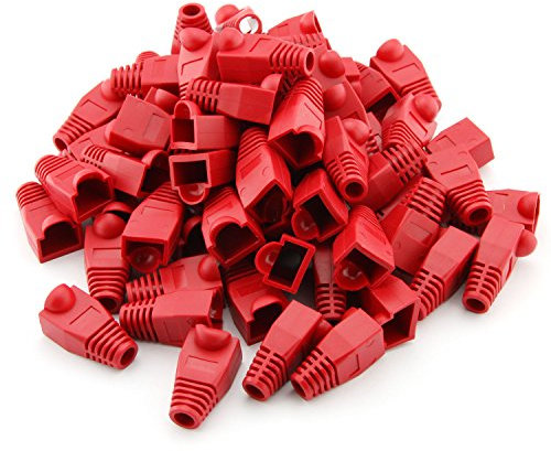 Maxmoral 100-Pack CAT5E CAT6 RJ45 Ethernet Network Cable Strain Relief Boots - Red