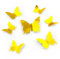 Oblique Unique 3D Schmetterlinge Blumen 12er Set Dekoration Wandtattoo (Gold Spiegelnd)