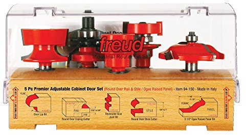 Freud 94–100 5-teilig Schrank Tür Router Bit Set mit 99–510 Panel Bit, 94-150
