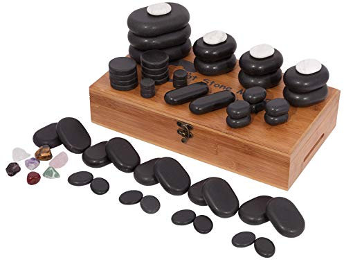 PHYSIQUE Hot Stone Massage Kit, 60 Pieces Hot Stones Massage Set, Hot Stone Natural Basalt Stones for Body Massage, Professional, Hot Stones Great for Spas, Massage Therapy and Relaxation