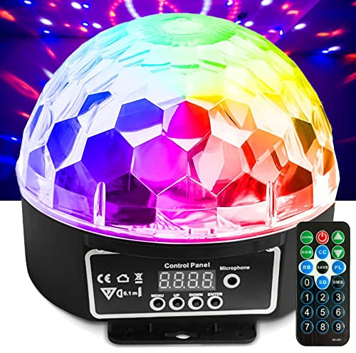 NuLights LED Disco Ball - DMX & Sound Controlled RGB DJ Party Light