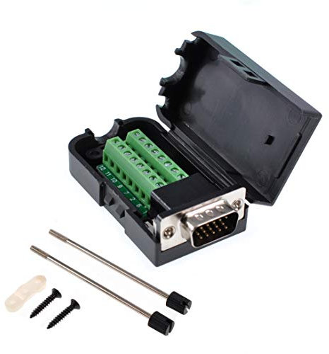 Oiyagai DB15 3 + 9 D-Sub VGA Macho 3Row 15Pin Conector Adaptador Tornillo Terminal Breakout Junta sin Soldadura