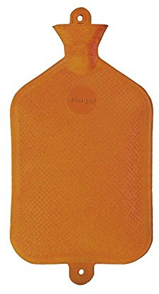 Sänger Wärmflasche Naturgummi Wärmeflasche Bettflasche Wärmekissen, 2 Liter, orange