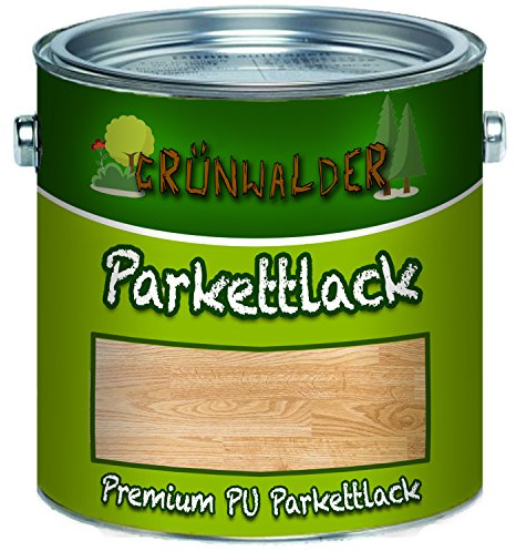 Grünwalder PREMIUM farbloser PARKETTLACK glänzend seidenmatt Holzversiegelung Trppenlack Parkettpflege Parkettöl (5 L, Seidenmatt)
