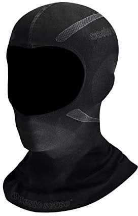 sesto senso Motorradmaske Atmungsaktiv Funktions Sturmhaube Motorrad Ski Snowboard Fahrrad Winddicht Maske Wintermütze Grau S/M Schwarz
