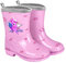 PERLETTI Stivaletti Pioggia Unicorno Bambina - Stivali Impermeabili Bimba Rosa con Stelle - Scarpe in PVC con Suola Sicura Antiscivolo e Bordo Argento - Galosce Fucsia Cool Kids (Rosa, 24/25 EU)