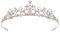 Minkissy Braut-Diadem Krone Strass Tiara Krone Kristall Hochzeit Tiara Stirnband Kristall Blume Hochzeit Krone