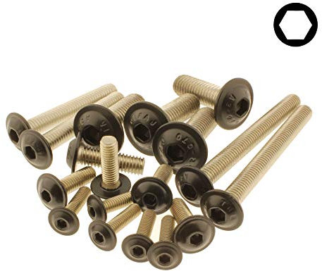 Screws4Bikes | 5x M6x70 | Linsenkopfschrauben mit Flansch | schwarz matt | Edelstahl V2A | ISO 7380-2 mit Innensechskant